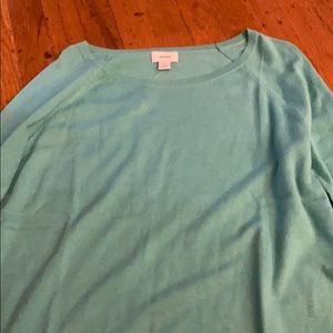 Old Navy Aqua NWT cotton blend crew neck sweater